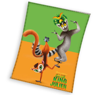 Koc pluszowy Madagascar: Niech żyje Król Julian  130cm x 160cm
