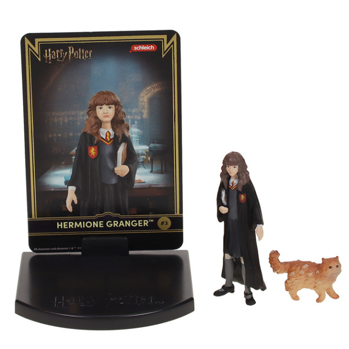Harry Potter: Figurka kolekcjonerska Schleich seria 1: figurka Hermiona Granger, kot Krzywołap i karta