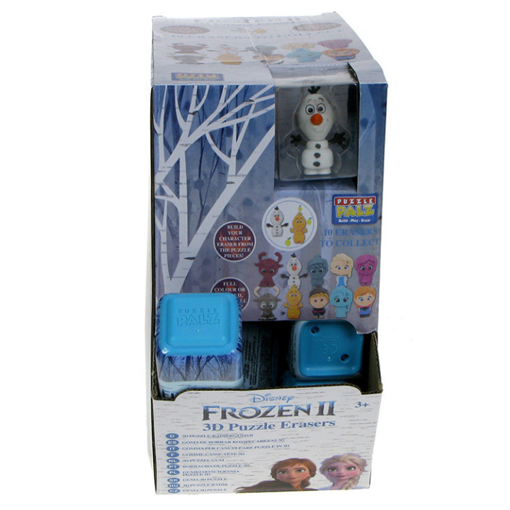 Frozen Kraina Lodu: (Puzzle Palz): puzzle 3D, gumka, mini figurka - box niespodzianka