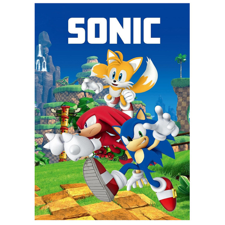 Koc polarowy Sonic the Hedgehog: 100cm x 150cm Sonic, Tails i Knuckles