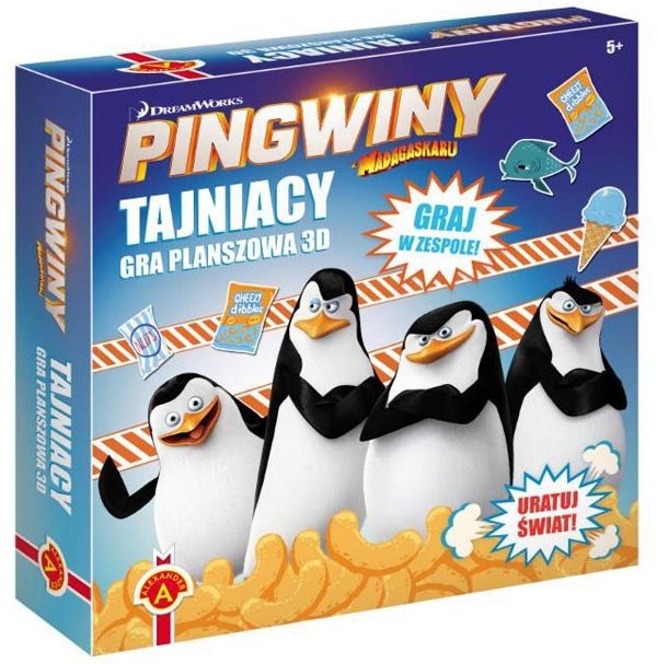 Gra Edukacyjna Pingwiny Z Madagaskaru Tajniacy Gra Planszowa 3d